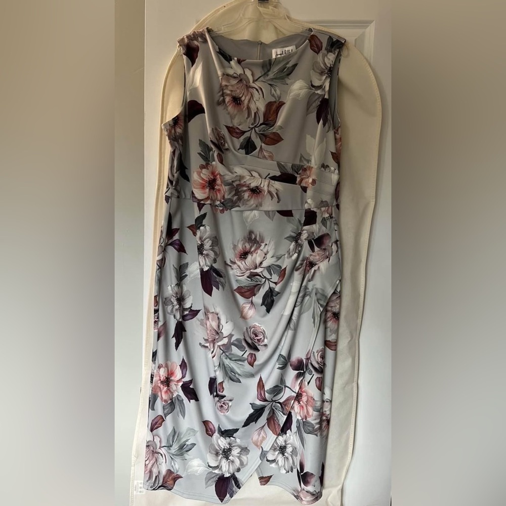 Joseph Ribkoff Floral Dress - Gray and Pink